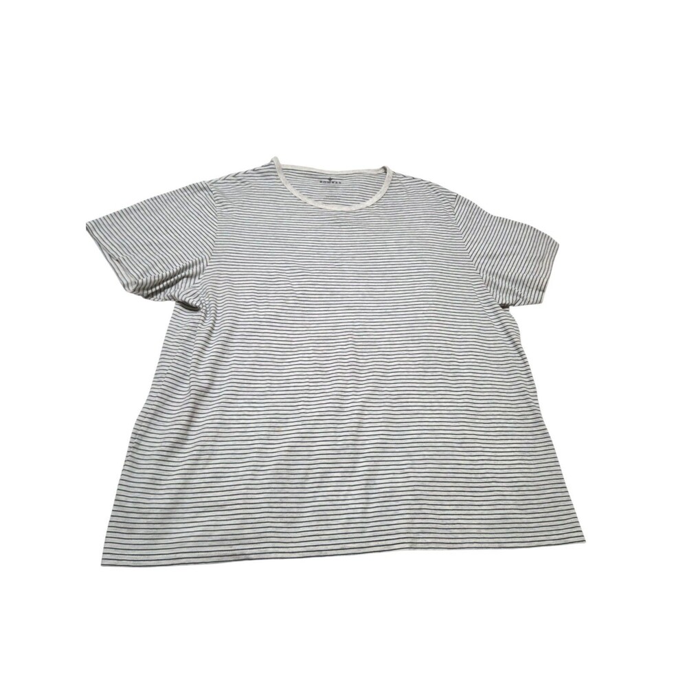 BOMBAS Men's Pima Cotton Crewneck Short Sleeve T-Shirt XL Green Stripe G14.1